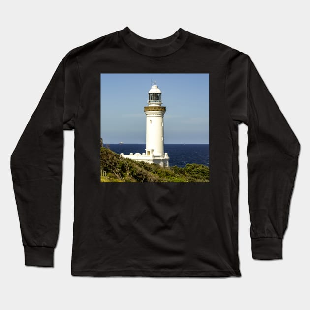 Norah Head Lighthouse, Norah Head, NSW, Australlia Long Sleeve T-Shirt by Upbeat Traveler